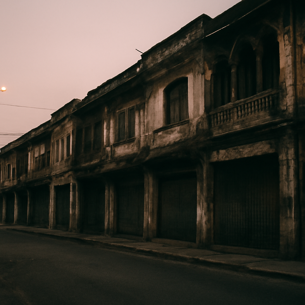 Bang Rak's Fading Shophouse Silhouettes at Twilight