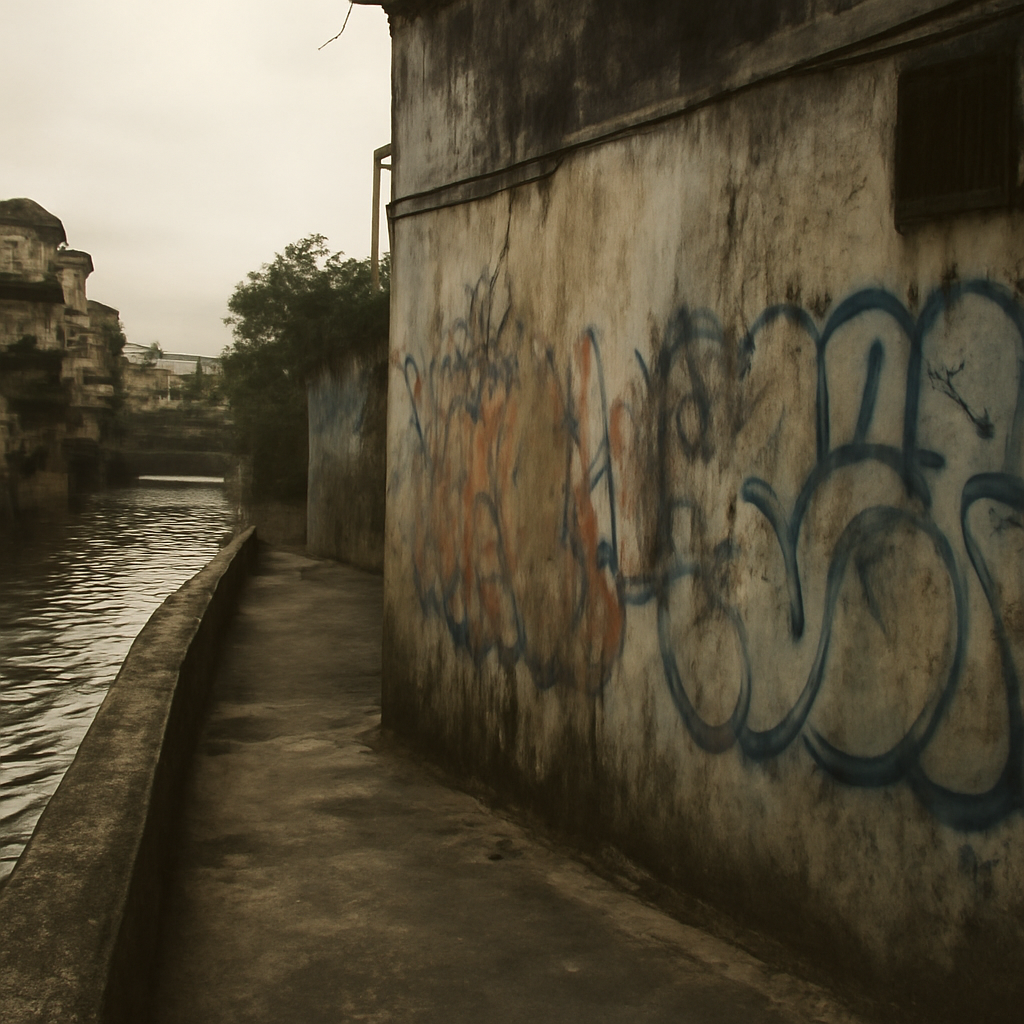 Charoennakorn's Faded Graffiti Whispers Along the Khlong