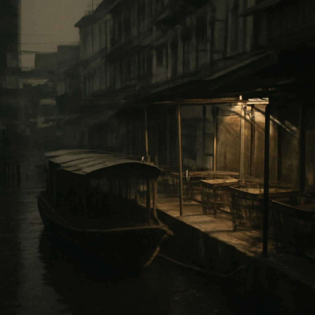 Charoennakorn's Shadowy Jazz Barges and Midnight Khlong Feasts