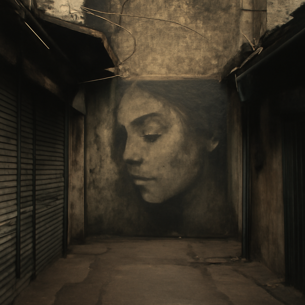 Chatuchak's Whispering Mural Shadows in Market Folds