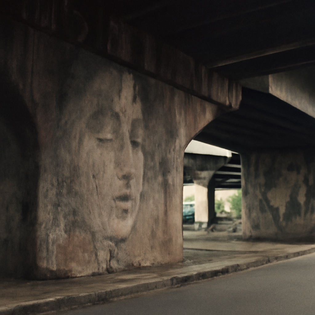 Din Daeng's Whispering Murals in Shaded Flyovers