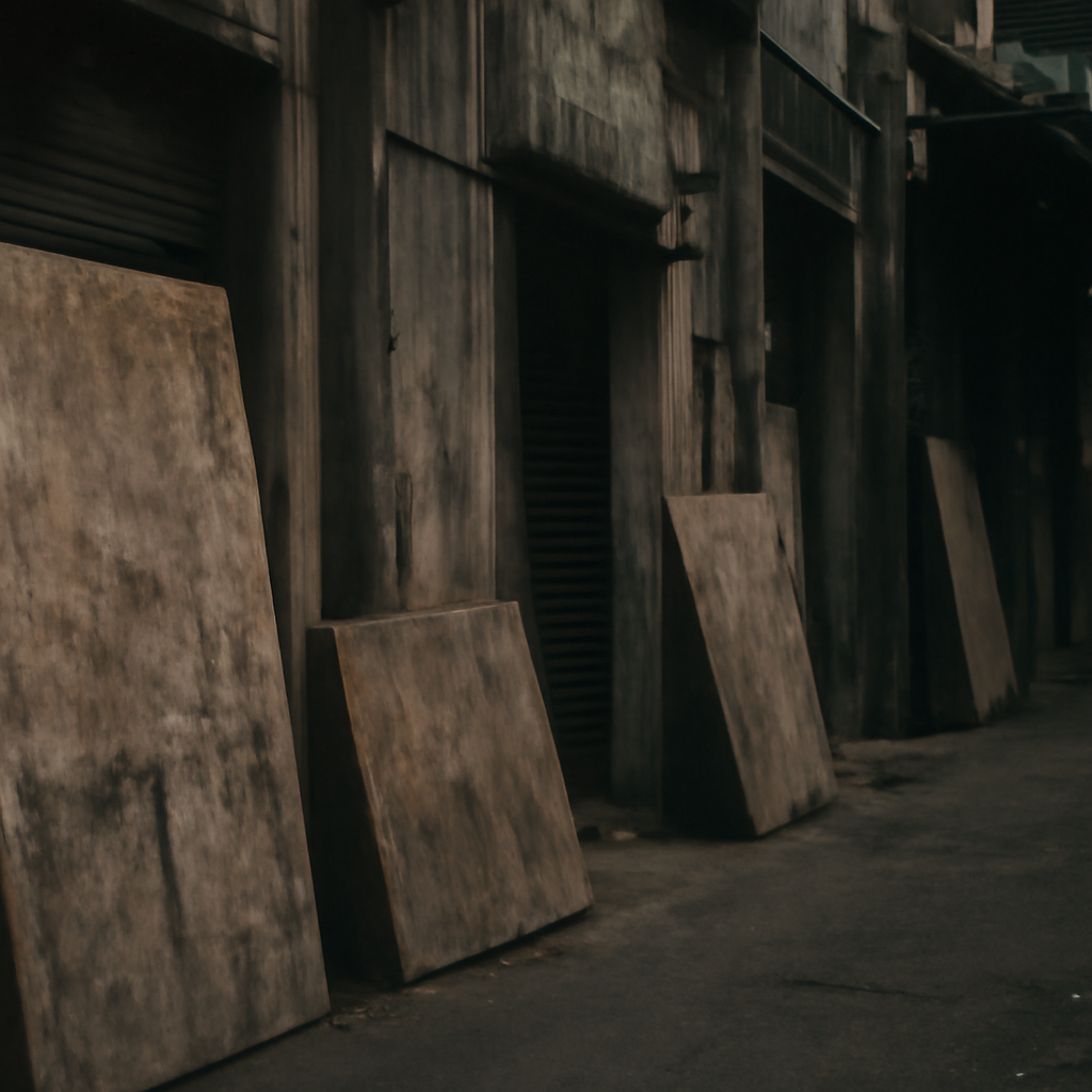 Faded Canvases in Sathorn's Shadowy Warehouses