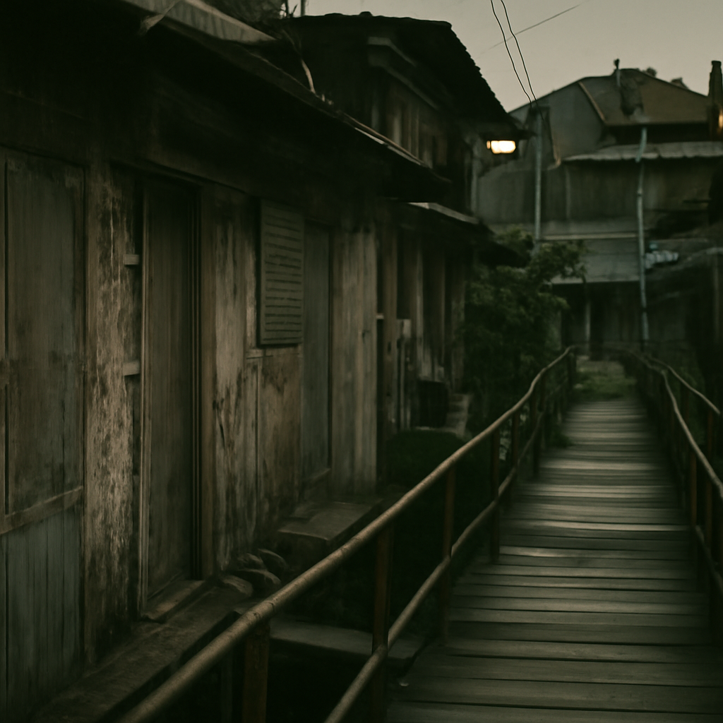 Fading Lights in Trok Chana Songkhram's Wooden Paths