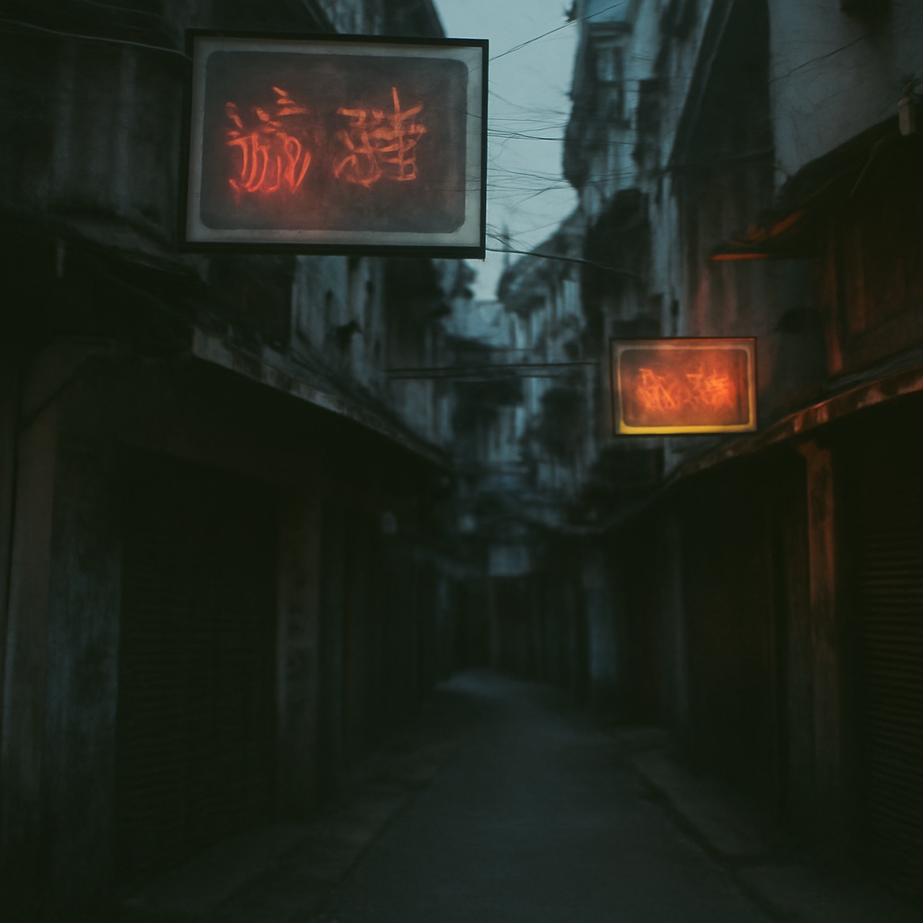 Fading Neon Along Charoen Krung's Deserted Sois