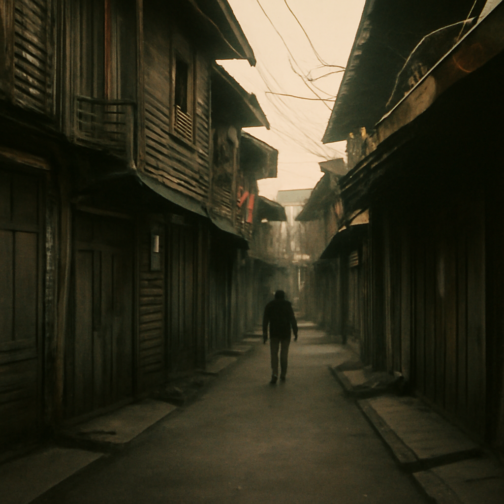 Fading Silhouettes in Trok Mahachai's Wooden Alleys