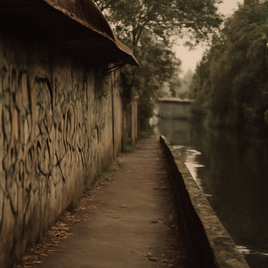 Graffiti Whispers in Sam Sen's Shaded Khlong Edges