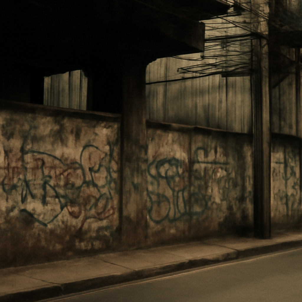 Khlong Toei's Faded Graffiti Whispers in Industrial Shadows
