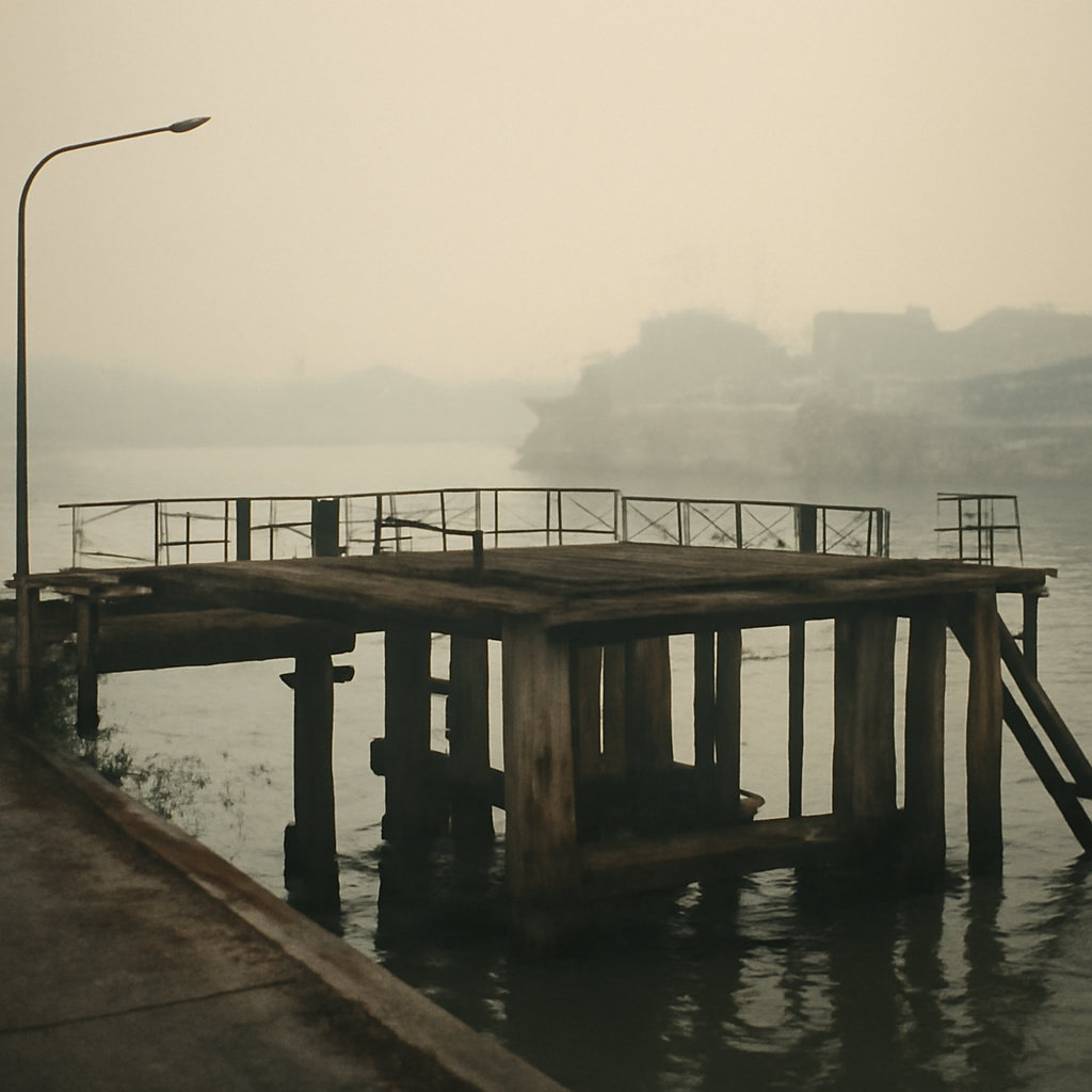 Mysterious Forgotten Piers of Khlong Bangkok Noi's Misty Dawn