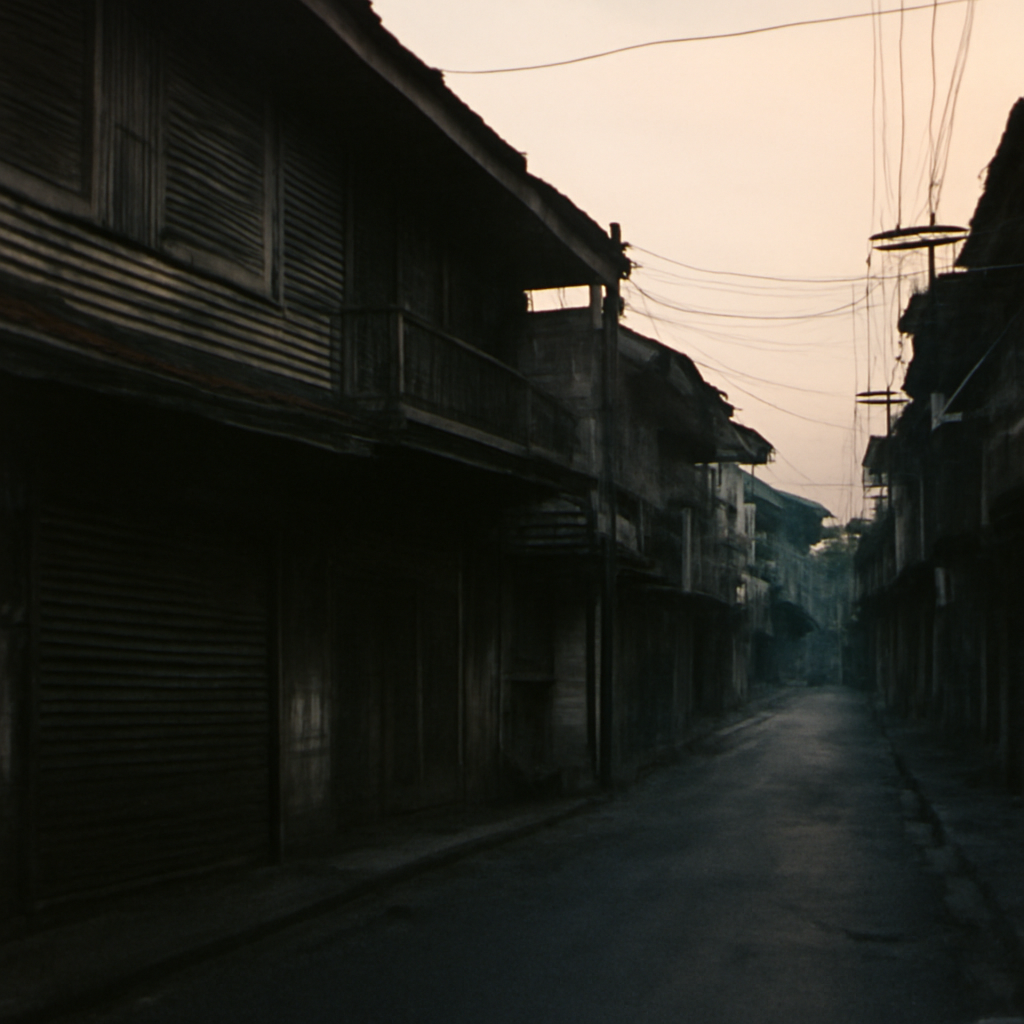 Sampeng's Faded Wooden Shadows at Twilight