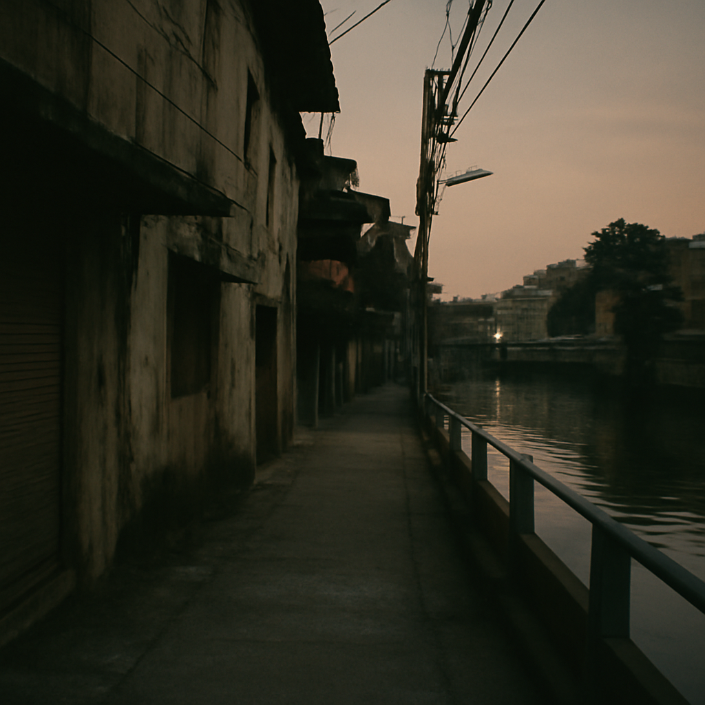 Shadows Along Bang Kho Laem's Overlooked Khlongs at Twilight